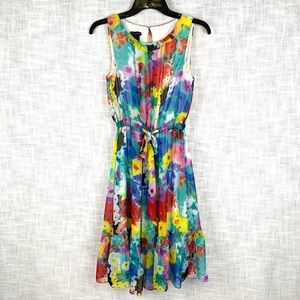 New Directions watercolor-style floral dress, sz 6